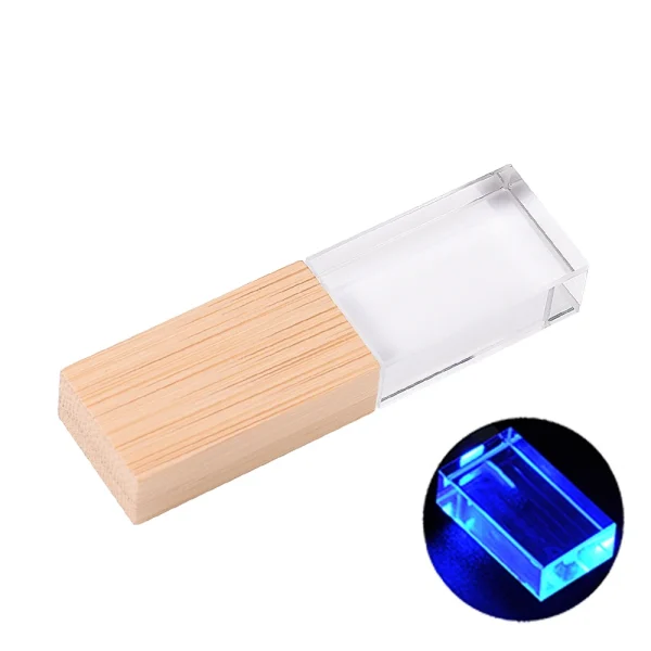 LED Lamp Crystal 64GB USB Flash Drive 32GB Pen Drive Maple 16GB Memory Stick 8GB Wedding Photography Gifts U Disk 4GB — изображение 5