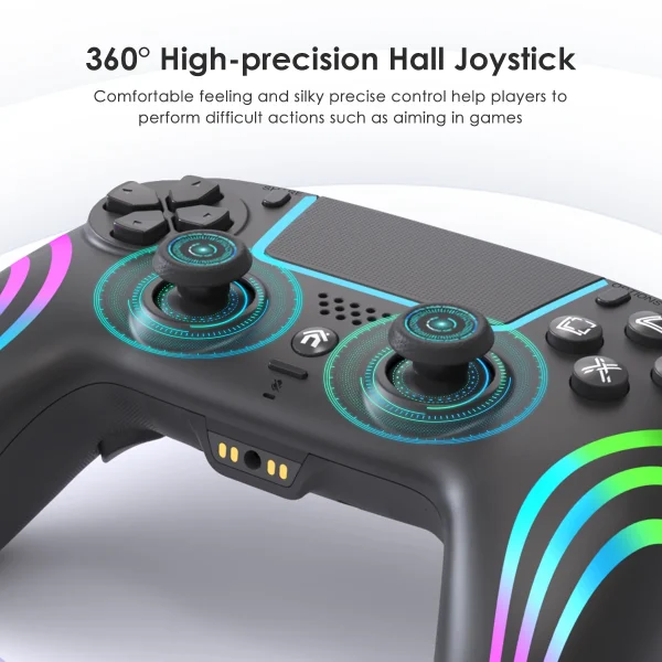 REMANK RGB Wireless Bluetooth PS4 Controller Dual Vibration Gamepad with Joystick for PlayStation 4 PC Gaming PS4 Controller — изображение 4